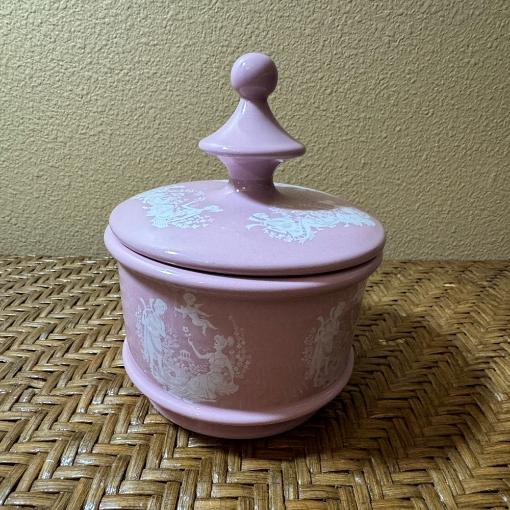Vintage Fidrentine Italy Porcelain Ceramic Dresser Box With Lid